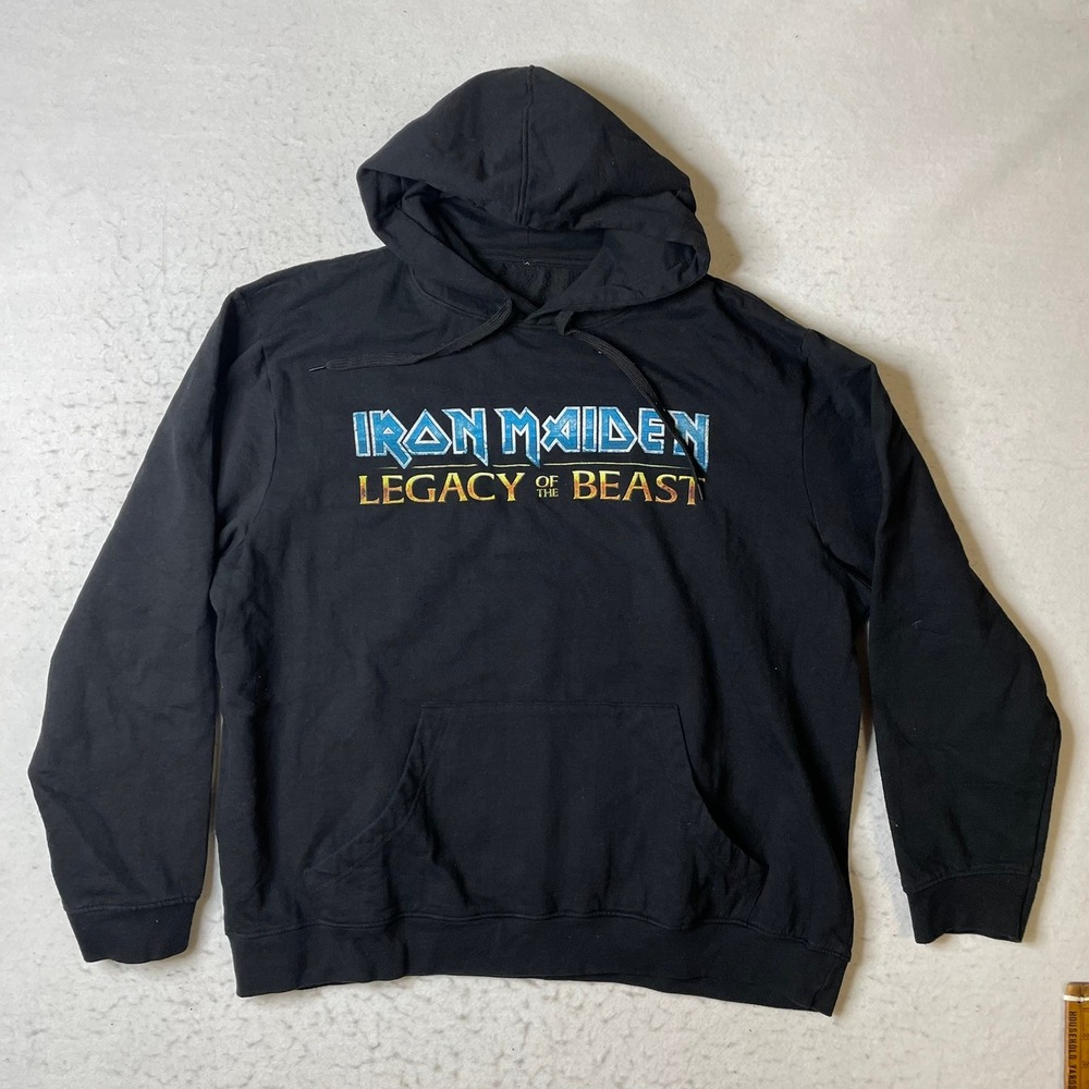 Iron Maiden Hoodie Mens XL Black Legacy Of The Beast Heavy Metal Rock Band